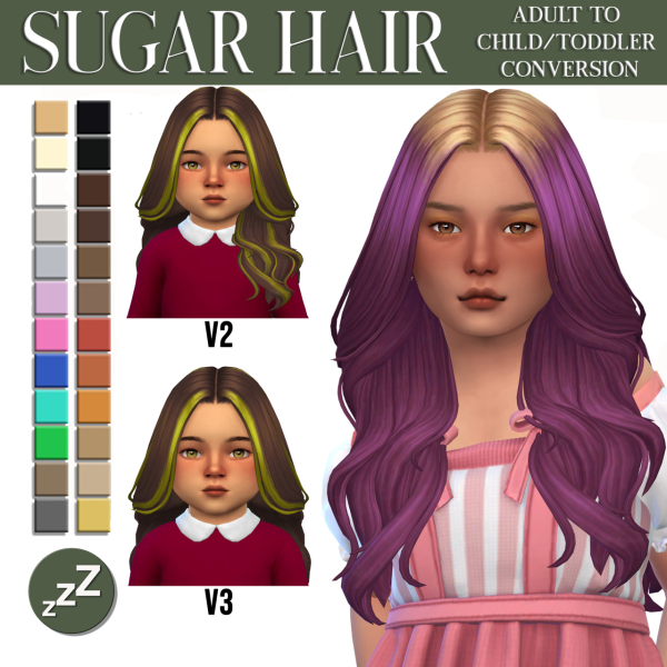 Maxis Match AH00B Hair Conversions by simsfinds - The Sims 4 Custom Content