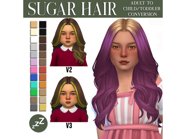 Maxis Match AH00B Hair Conversions by sleepyz - The Sims 4 Custom Content
