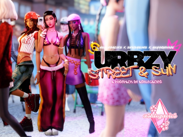 Maxis Match Urbzy Street Sun Posepack - The Sims 4 Custom Content