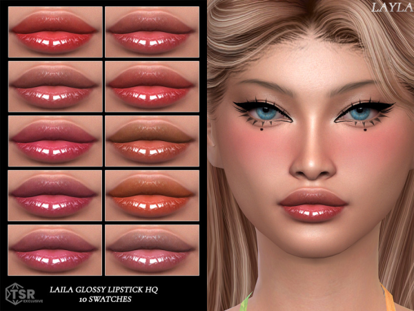 Alpha tsr Layla Laila Glossy Lipstick HQ - The Sims 4 Custom Content