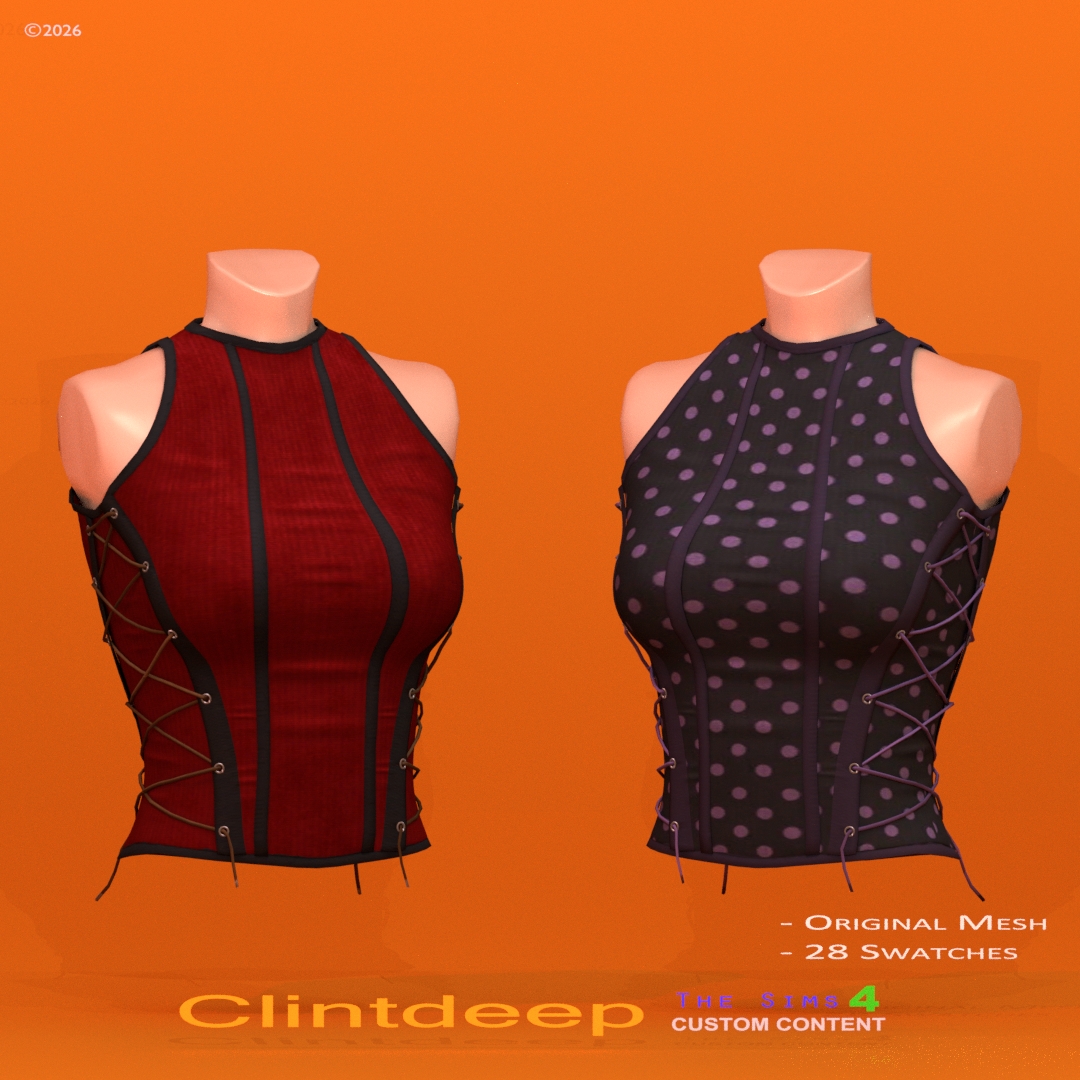 Alpha Clintdeep Jade Halter Top by clintdeep - The Sims 4 Custom Content
