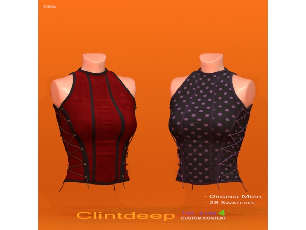 Alpha Clintdeep Jade Halter Top - The Sims 4 Custom Content