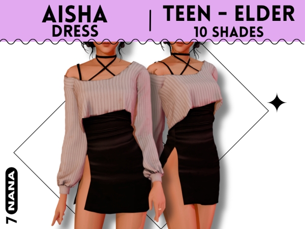 Maxis Match 7NANA (Aisha) Dress for Teen - The Sims 4 Custom Content