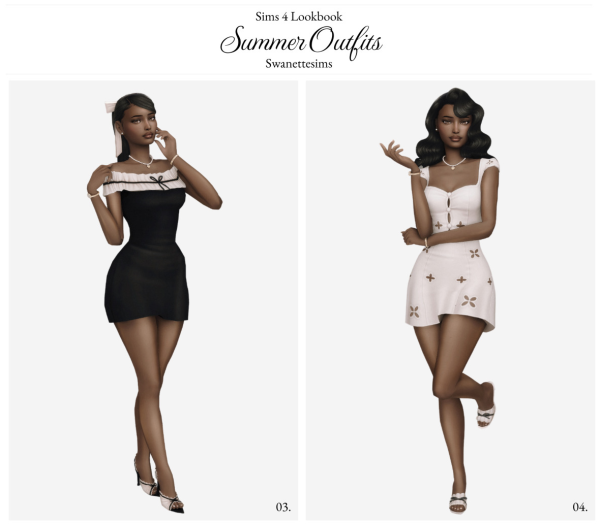 Maxis Match Summer Outfits Ft Emilie Dorsey by simsfinds - The Sims 4 Custom Content