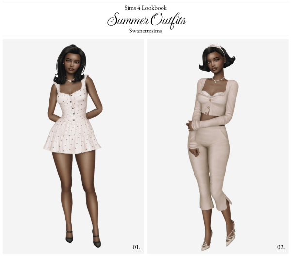 Maxis Match Summer Outfits Ft Emilie Dorsey by simsfinds - The Sims 4 Custom Content