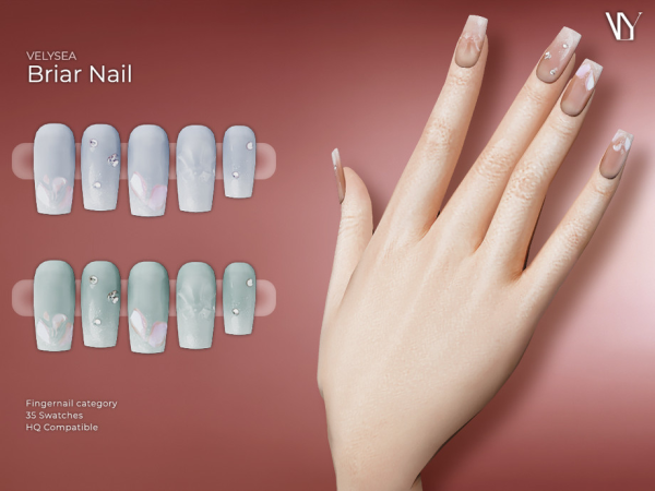Alpha Briar Nail by VELYSEA - The Sims 4 Custom Content