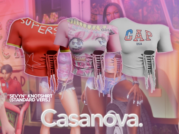 Alpha Casanova SEVYN Knotshirt (Standard Version) - The Sims 4 Custom Content