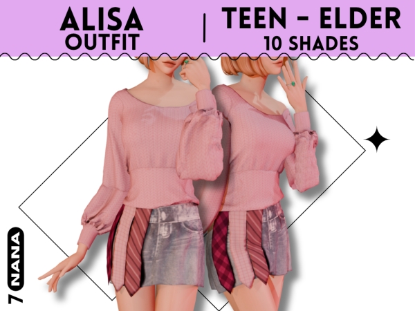 Maxis Match 7NANA (Alisa) Outfit for Teen - The Sims 4 Custom Content