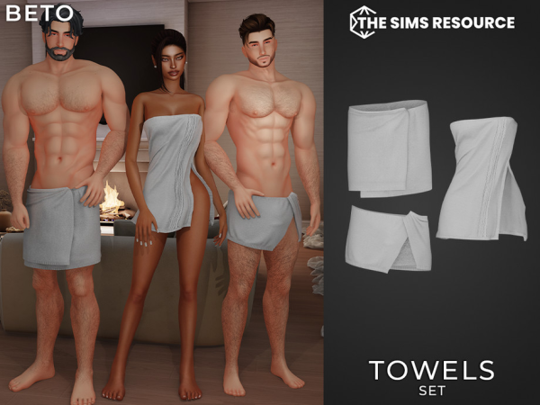 Alpha Towels Set by Beto_ae0 - The Sims 4 Custom Content
