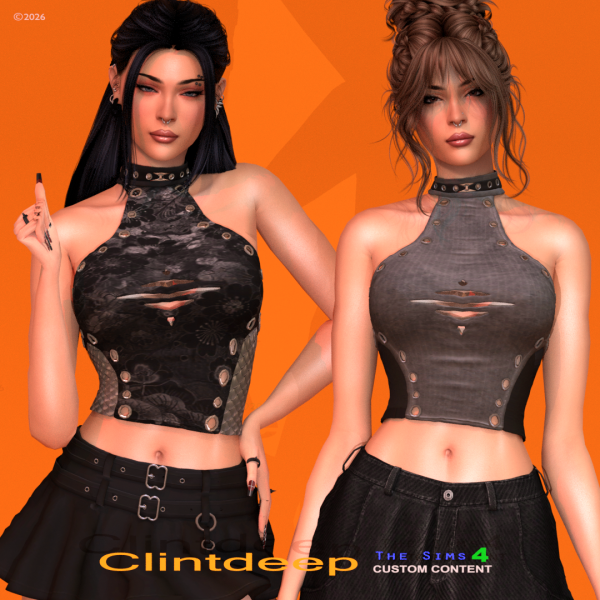Alpha Clintdeep Mia Halter Top by clintdeep - The Sims 4 Custom Content