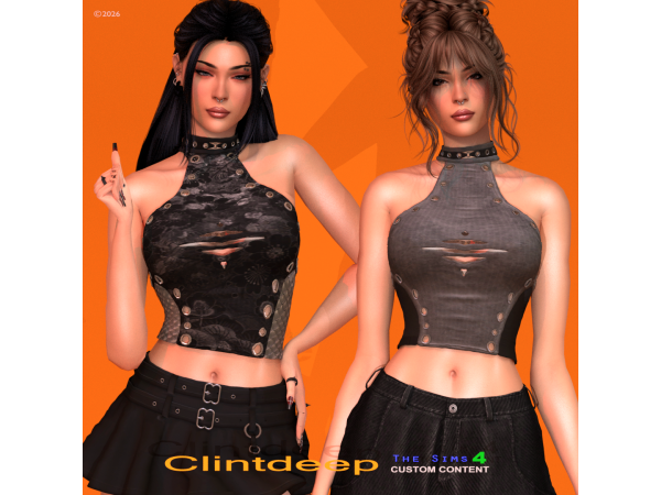 Alpha Clintdeep Mia Halter Top - The Sims 4 Custom Content