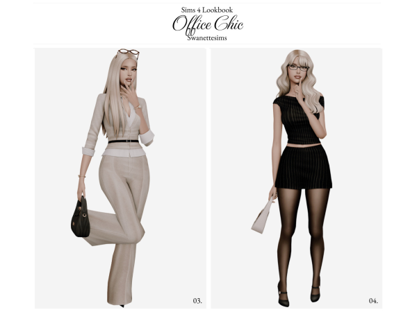 Maxis Match Office Chic Ft Betty Dasilva by swanettesims - The Sims 4 Custom Content