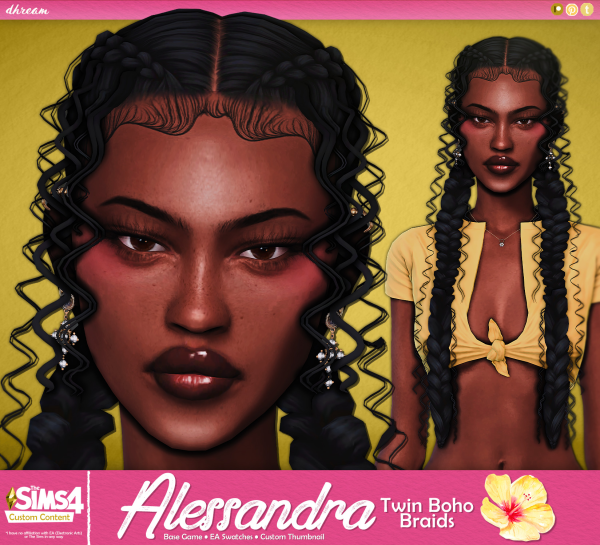 Maxis Match Alessandra Hair by simsfinds - The Sims 4 Custom Content