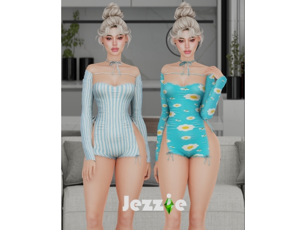Alpha JEZZIETS4 SANTIMONY JUMPSUIT - The Sims 4 Custom Content