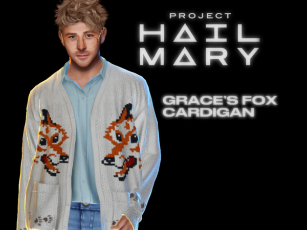Mix Project Hail Mary Ryland Grace's Fox Cardigan by _takenbye_sleep - The Sims 4 Custom Content
