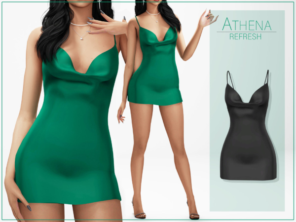 Alpha Athena Dress Refreshed by Luminescent - The Sims 4 Custom Content