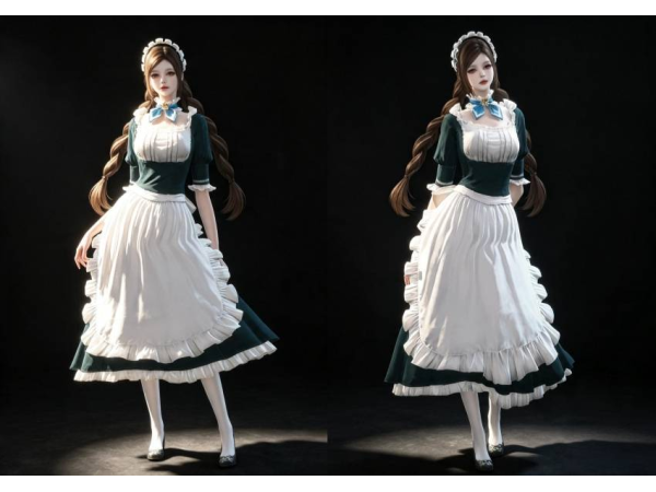 Mix DW9 CaiWenji servant girl by NyxZouYou - The Sims 4 Custom Content