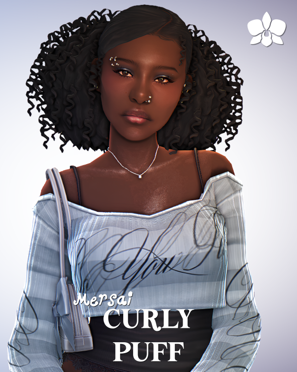 Maxis Match mersai curly puff by simsfinds - The Sims 4 Custom Content