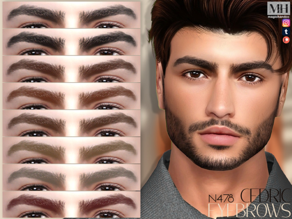 Alpha Cedric Eyebrows by magichandcc - The Sims 4 Custom Content