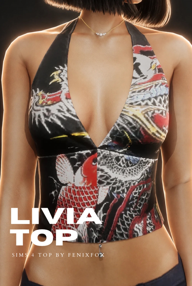 Alpha Livia Top by fenixfox - The Sims 4 Custom Content