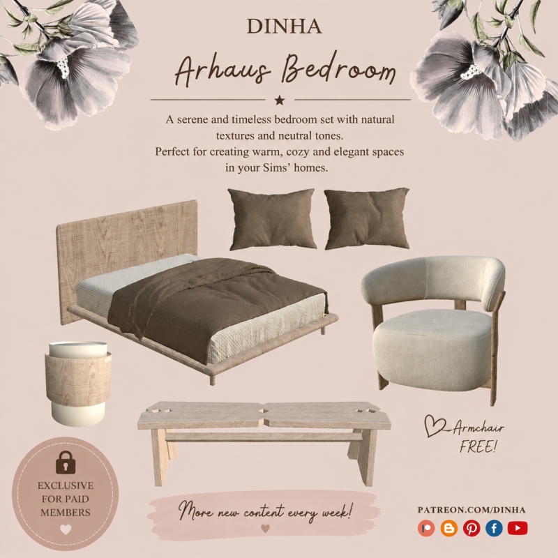Alpha Arhaus Bedroom by dinhagamer - The Sims 4 Custom Content