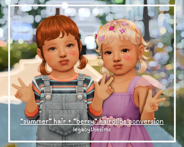 Maxis Match Wotunciba Summer Hair AH00B Berry Hairclips Toddler Conversion by simsfinds - The Sims 4 Custom Content