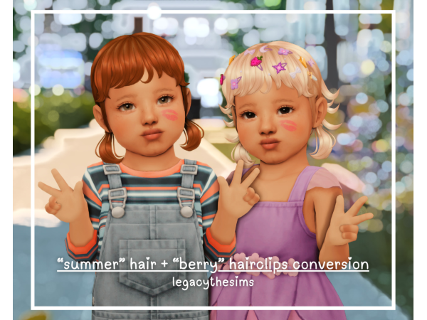 Maxis Match Wotunciba Summer Hair AH00B Berry Hairclips Toddler Conversion by legacythesims - The Sims 4 Custom Content