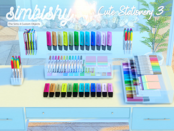 Alpha Cute Stationery Set 3 by simbishy - The Sims 4 Custom Content