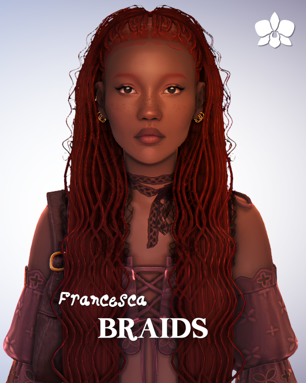 Maxis Match francesca braids by simsfinds - The Sims 4 Custom Content