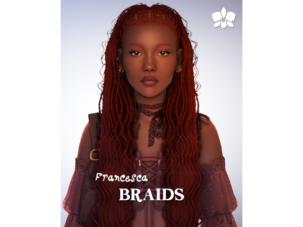 Maxis Match francesca braids by orchiona_ - The Sims 4 Custom Content