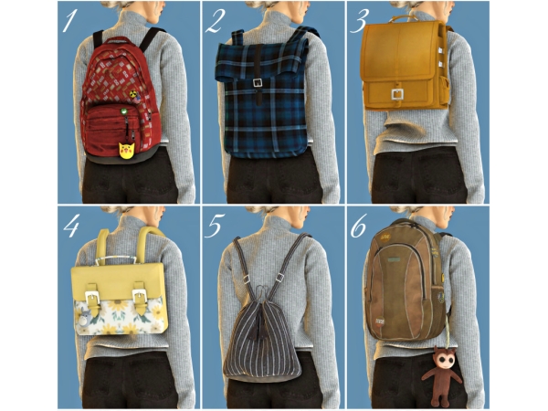 Mix Backpacks n by melody - The Sims 4 Custom Content