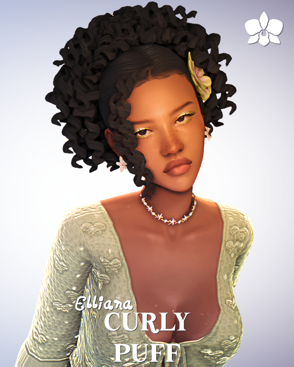 Maxis Match elliana curly puff by simsfinds - The Sims 4 Custom Content