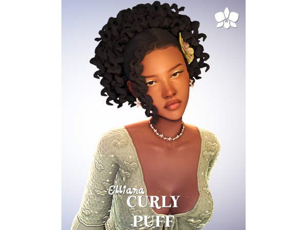 Maxis Match elliana curly puff by orchiona_ - The Sims 4 Custom Content