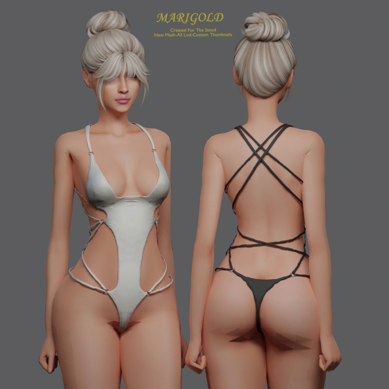 Alpha MARIGOLD TS4_LISA BODYSUIT by marigoldsims - The Sims 4 Custom Content