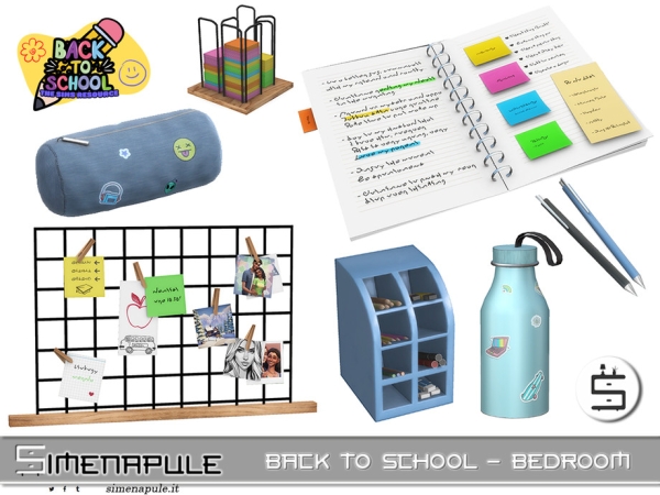 Mix Back To School Clutter by Simenapule - The Sims 4 Custom Content