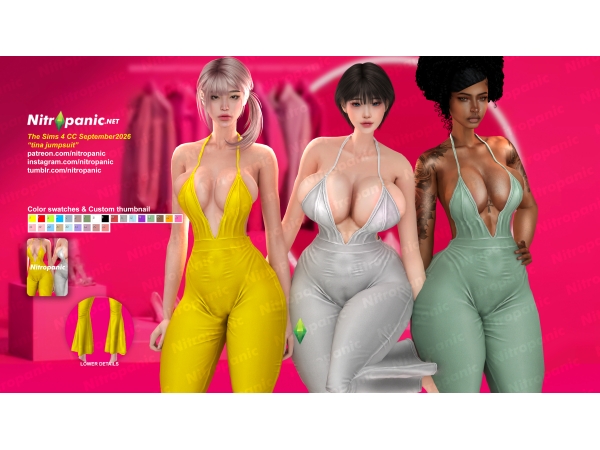 Alpha Nitropanic_Tina Jumpsuit Squish - The Sims 4 Custom Content
