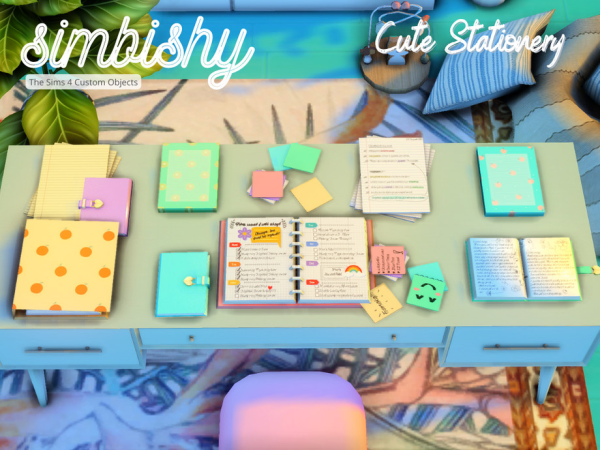 Mix Cute Stationery Set by simbishy - The Sims 4 Custom Content