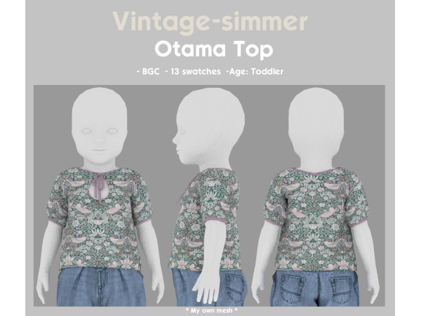 Alpha Otama Top simmer by vintage - The Sims 4 Custom Content