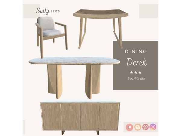Alpha Dining DEREK - The Sims 4 Custom Content