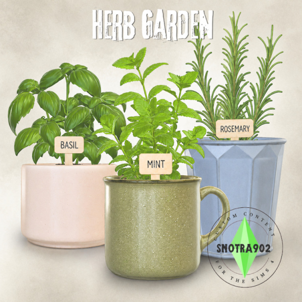 Mix Herb Garden by simsfinds - The Sims 4 Custom Content