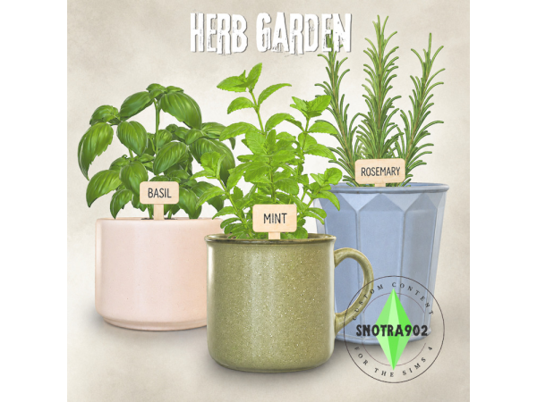Mix Herb Garden by Snotra902 - The Sims 4 Custom Content