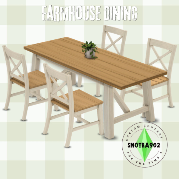 Maxis Match Farmhouse Dining by simsfinds - The Sims 4 Custom Content