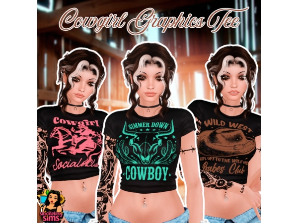 Alpha Cowgirl Graphics Tee - The Sims 4 Custom Content
