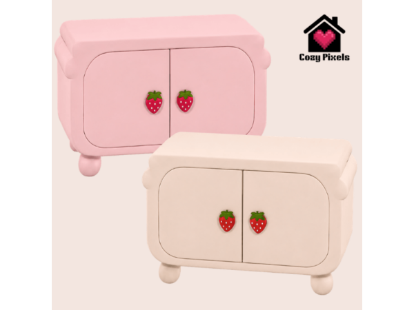 Maxis Match Strawberry Kids Dresser by CozyPixels01 - The Sims 4 Custom Content