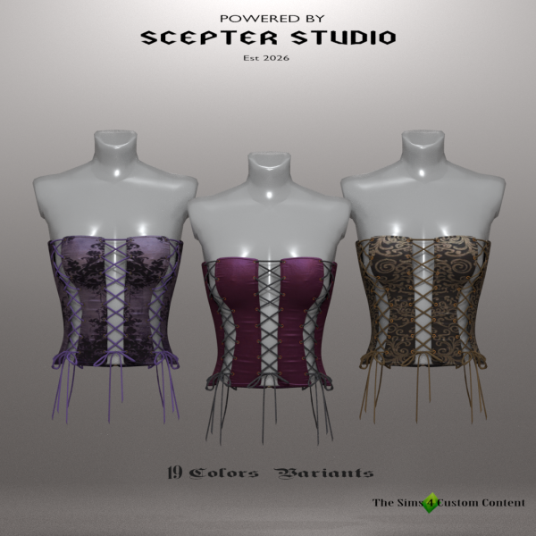 Alpha Lydia Corset Top by scepterstudio - The Sims 4 Custom Content