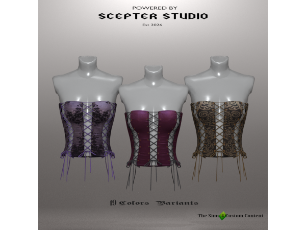 Alpha Lydia Corset Top by Scepter - The Sims 4 Custom Content