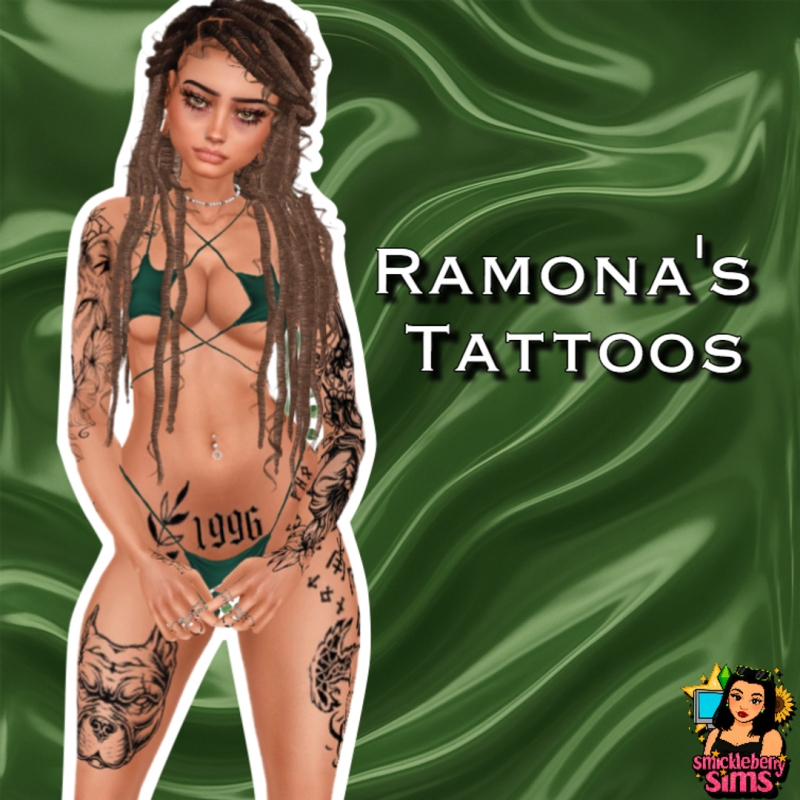 Alpha Ramona's Tattoos by smickleberrysims - The Sims 4 Custom Content