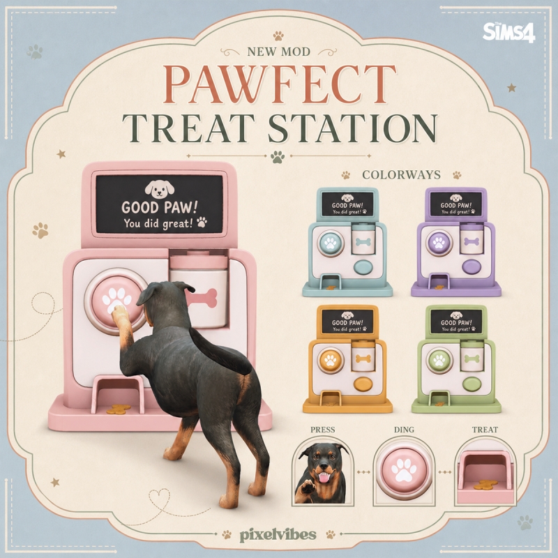 Mix Pawfect Treat Station by pixelvibes - The Sims 4 Custom Content