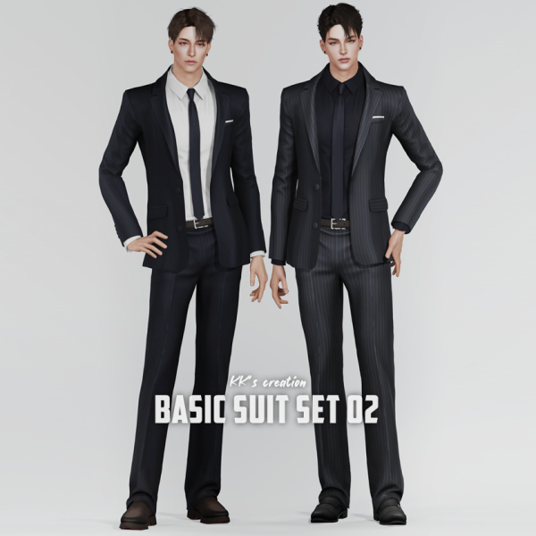 Alpha [KK] BASIC SUIT SET 02 by simsfinds - The Sims 4 Custom Content