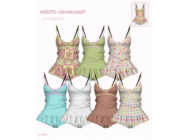 Maxis Match odette swimsuit by khlia - The Sims 4 Custom Content